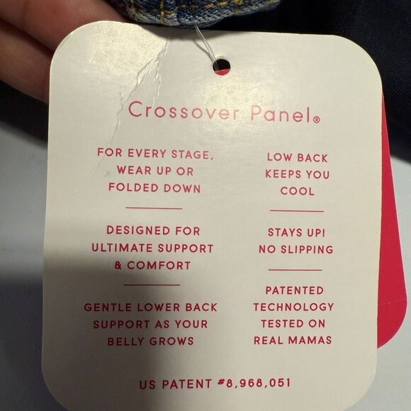 Isabel Maternity Over Belly Cropped Distressed Straight Maternity Jeans Blue 14 - Picture 11 of 12